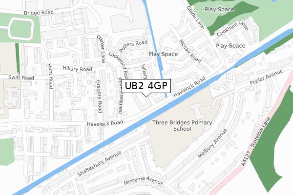 UB2 4GP map - large scale - OS Open Zoomstack (Ordnance Survey)