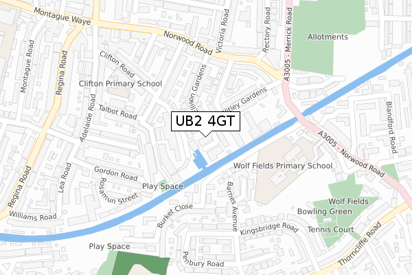 UB2 4GT map - large scale - OS Open Zoomstack (Ordnance Survey)