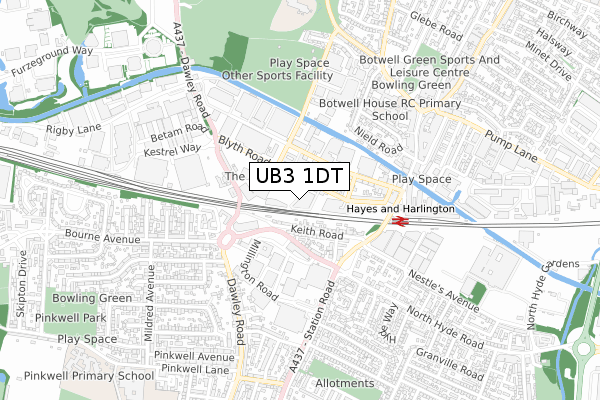 UB3 1DT map - small scale - OS Open Zoomstack (Ordnance Survey) UB3 1DT map - small scale - OS Open Zoomstack (Ordnance Survey)