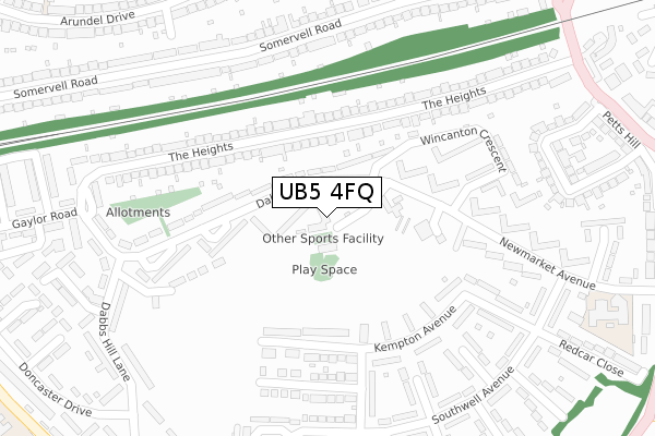 UB5 4FQ map - large scale - OS Open Zoomstack (Ordnance Survey) UB5 4FQ map - large scale - OS Open Zoomstack (Ordnance Survey)