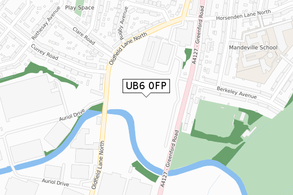 UB6 0FP map - large scale - OS Open Zoomstack (Ordnance Survey)