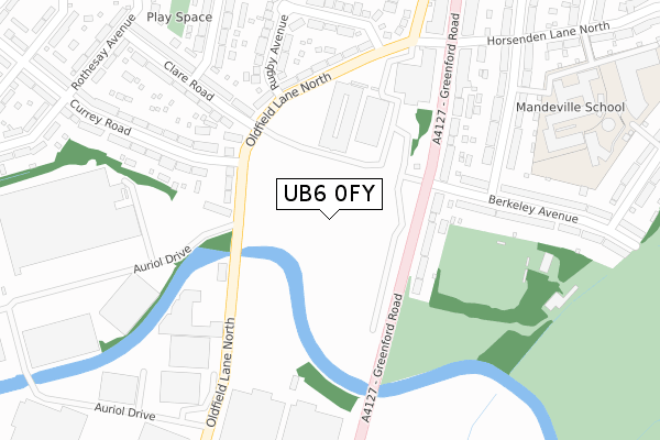 UB6 0FY map - large scale - OS Open Zoomstack (Ordnance Survey)