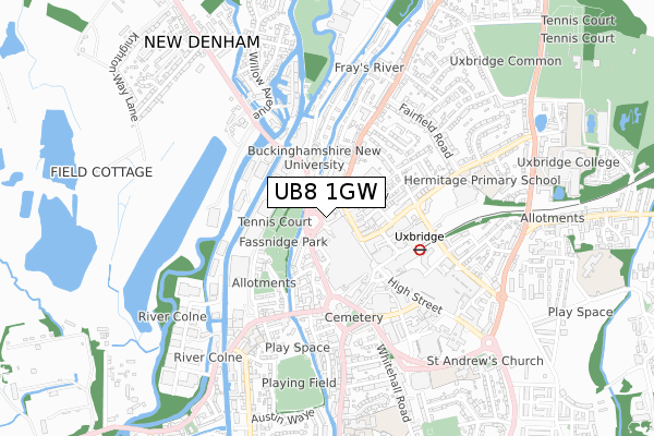 UB8 1GW map - small scale - OS Open Zoomstack (Ordnance Survey) UB8 1GW map - small scale - OS Open Zoomstack (Ordnance Survey)