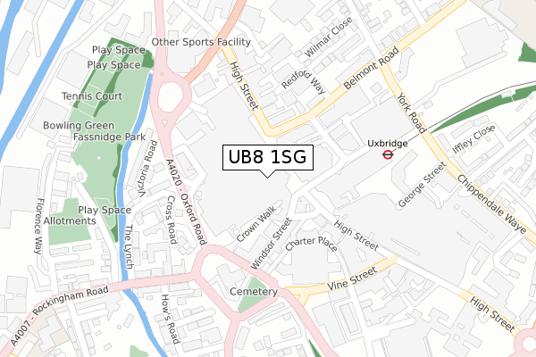 UB8 1SG map - large scale - OS Open Zoomstack (Ordnance Survey)