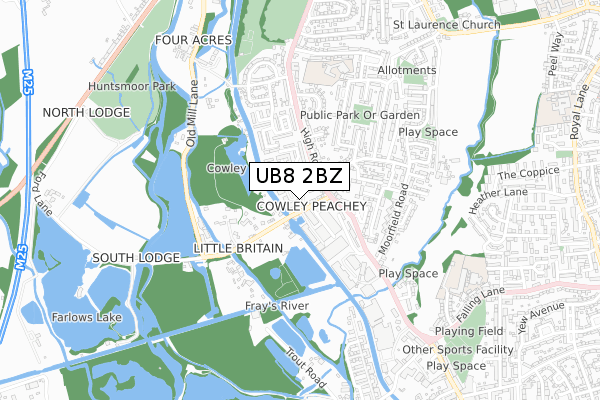 UB8 2BZ map - small scale - OS Open Zoomstack (Ordnance Survey) UB8 2BZ map - small scale - OS Open Zoomstack (Ordnance Survey)