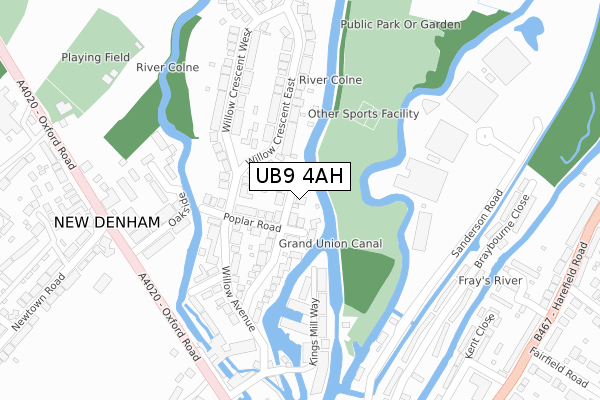 UB9 4AH map - large scale - OS Open Zoomstack (Ordnance Survey)