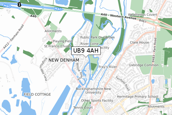 UB9 4AH map - small scale - OS Open Zoomstack (Ordnance Survey)