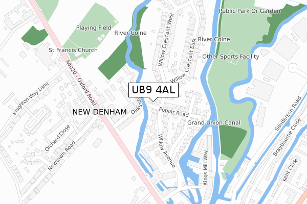 UB9 4AL map - large scale - OS Open Zoomstack (Ordnance Survey)