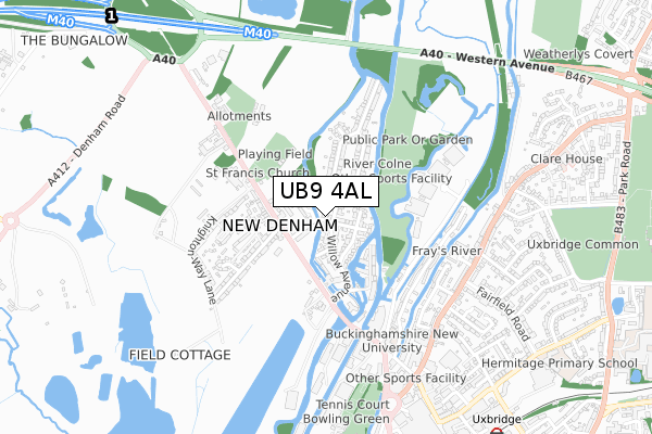 UB9 4AL map - small scale - OS Open Zoomstack (Ordnance Survey)