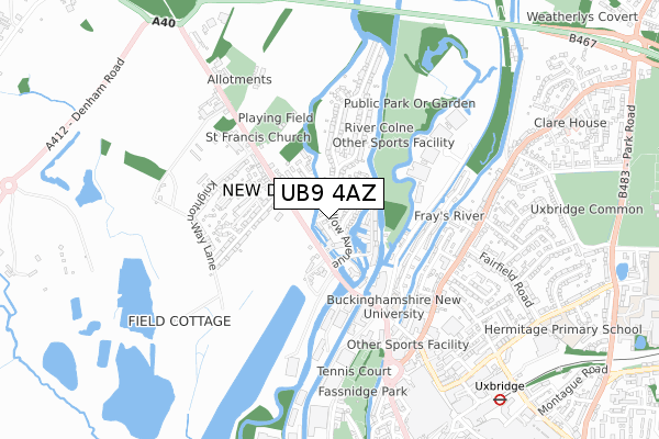 UB9 4AZ map - small scale - OS Open Zoomstack (Ordnance Survey) UB9 4AZ map - small scale - OS Open Zoomstack (Ordnance Survey)