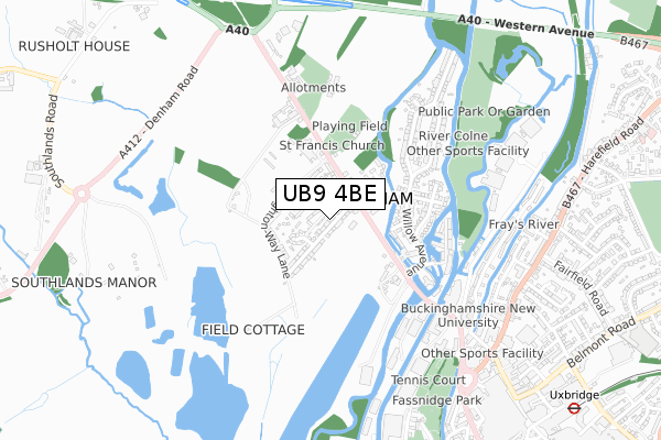 UB9 4BE map - small scale - OS Open Zoomstack (Ordnance Survey) UB9 4BE map - small scale - OS Open Zoomstack (Ordnance Survey)