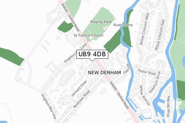 UB9 4DB map - large scale - OS Open Zoomstack (Ordnance Survey)