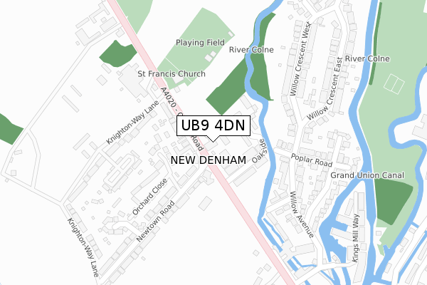 UB9 4DN map - large scale - OS Open Zoomstack (Ordnance Survey)