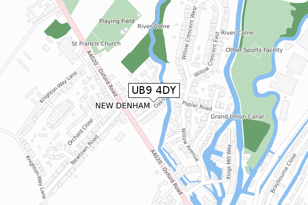 UB9 4DY map - large scale - OS Open Zoomstack (Ordnance Survey)