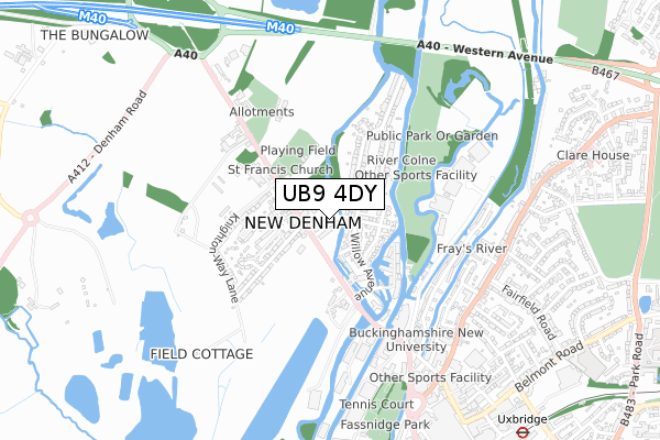 UB9 4DY map - small scale - OS Open Zoomstack (Ordnance Survey)