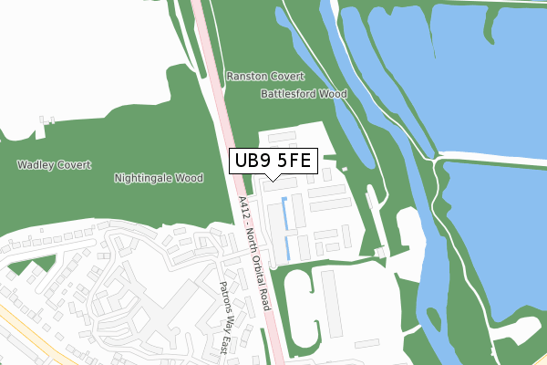 UB9 5FE map - large scale - OS Open Zoomstack (Ordnance Survey)