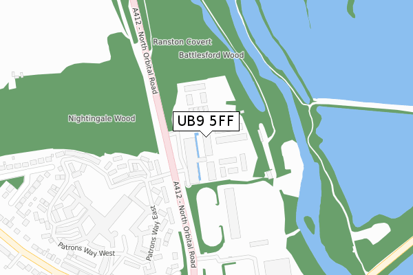 UB9 5FF map - large scale - OS Open Zoomstack (Ordnance Survey)