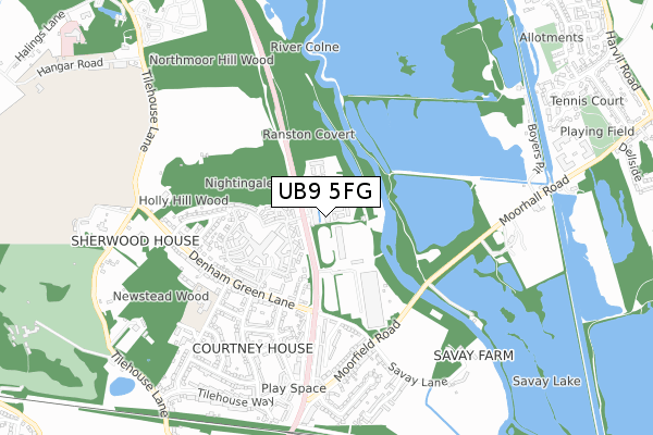 UB9 5FG map - small scale - OS Open Zoomstack (Ordnance Survey)