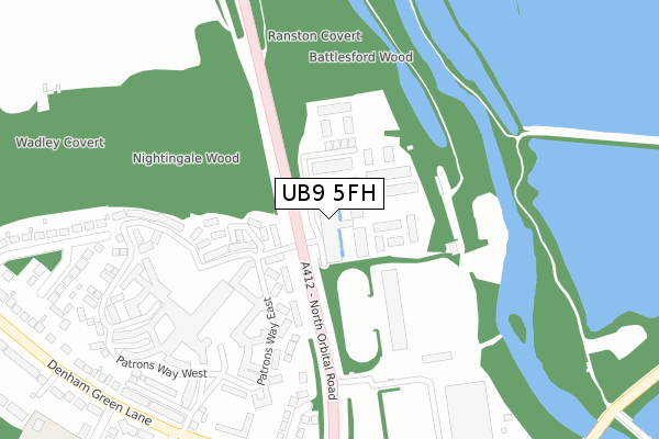 UB9 5FH map - large scale - OS Open Zoomstack (Ordnance Survey)