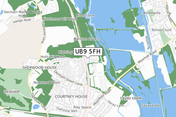 UB9 5FH map - small scale - OS Open Zoomstack (Ordnance Survey)