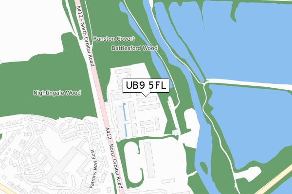 UB9 5FL map - large scale - OS Open Zoomstack (Ordnance Survey)