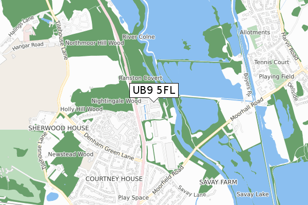 UB9 5FL map - small scale - OS Open Zoomstack (Ordnance Survey)