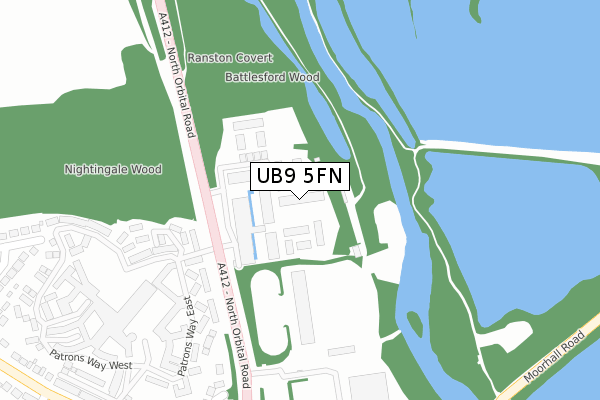 UB9 5FN map - large scale - OS Open Zoomstack (Ordnance Survey)