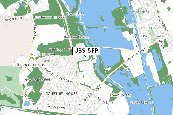 UB9 5FP map - small scale - OS Open Zoomstack (Ordnance Survey)