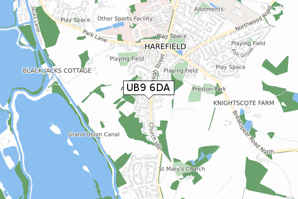 UB9 6DA map - small scale - OS Open Zoomstack (Ordnance Survey)