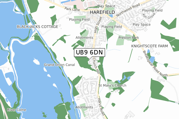 UB9 6DN map - small scale - OS Open Zoomstack (Ordnance Survey)