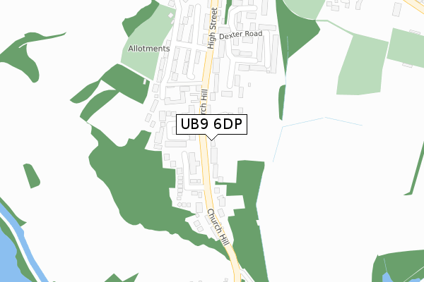 UB9 6DP map - large scale - OS Open Zoomstack (Ordnance Survey)