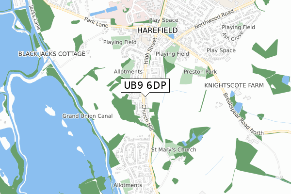 UB9 6DP map - small scale - OS Open Zoomstack (Ordnance Survey)