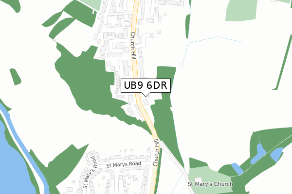 UB9 6DR map - large scale - OS Open Zoomstack (Ordnance Survey)