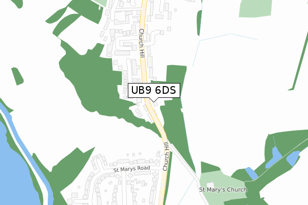 UB9 6DS map - large scale - OS Open Zoomstack (Ordnance Survey)