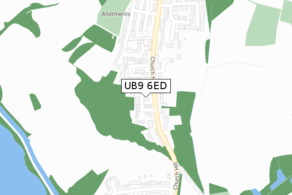 UB9 6ED map - large scale - OS Open Zoomstack (Ordnance Survey)