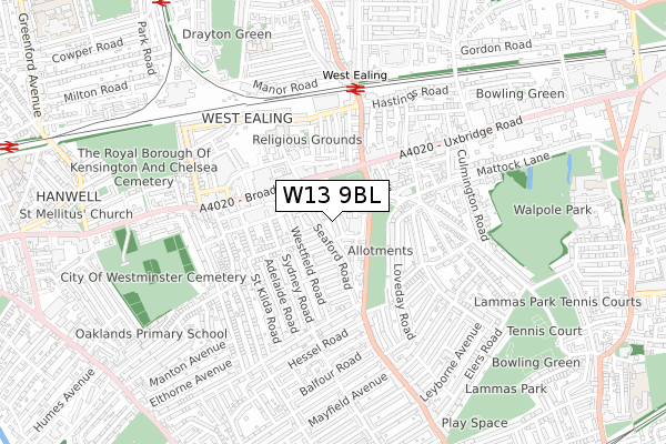 W13 9BL map - small scale - OS Open Zoomstack (Ordnance Survey) W13 9BL map - small scale - OS Open Zoomstack (Ordnance Survey)