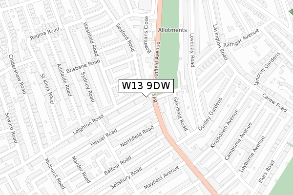 W13 9DW map - large scale - OS Open Zoomstack (Ordnance Survey) W13 9DW map - large scale - OS Open Zoomstack (Ordnance Survey)