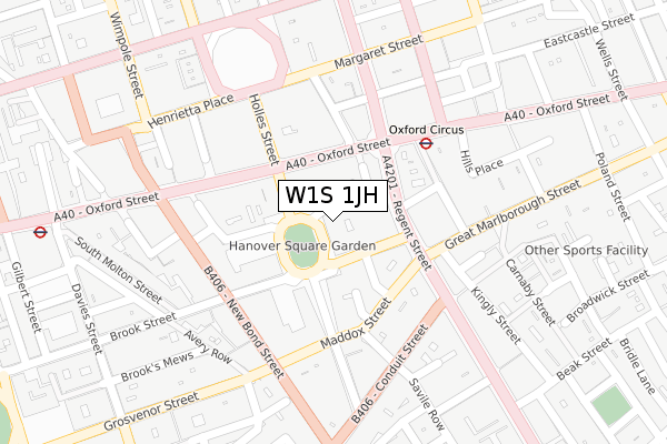 W1S 1JH map - large scale - OS Open Zoomstack (Ordnance Survey)