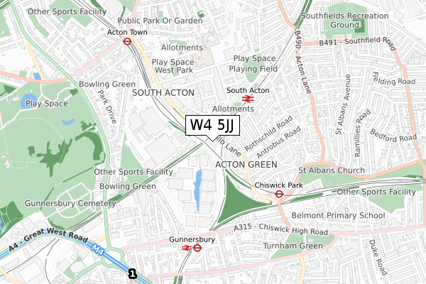 W4 5JJ map - small scale - OS Open Zoomstack (Ordnance Survey) W4 5JJ map - small scale - OS Open Zoomstack (Ordnance Survey)