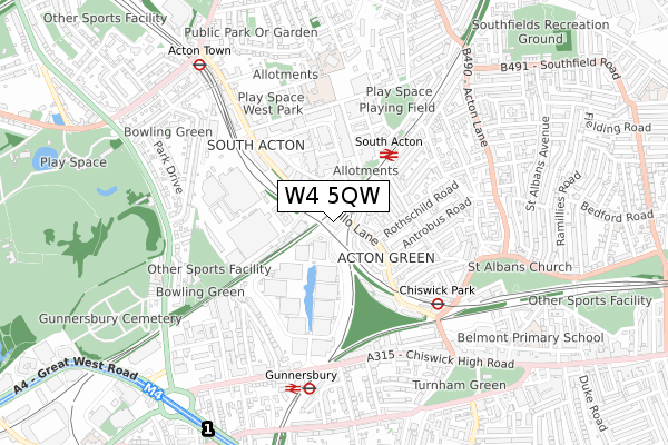 W4 5QW map - small scale - OS Open Zoomstack (Ordnance Survey) W4 5QW map - small scale - OS Open Zoomstack (Ordnance Survey)