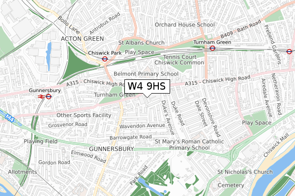 W4 9HS map - small scale - OS Open Zoomstack (Ordnance Survey) W4 9HS map - small scale - OS Open Zoomstack (Ordnance Survey)