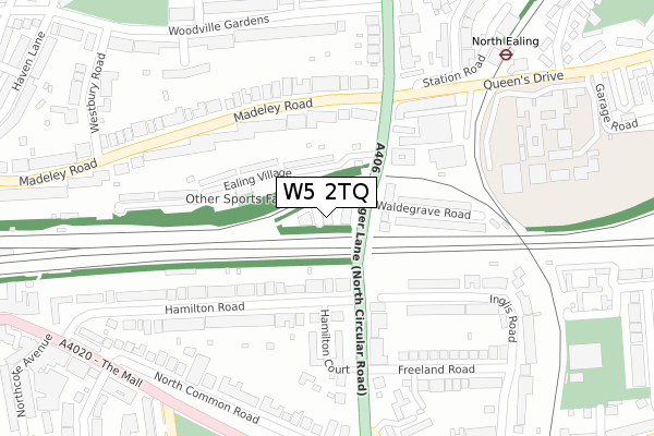 W5 2TQ map - large scale - OS Open Zoomstack (Ordnance Survey)