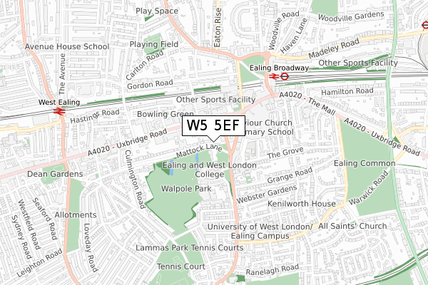 W5 5EF map - small scale - OS Open Zoomstack (Ordnance Survey) W5 5EF map - small scale - OS Open Zoomstack (Ordnance Survey)