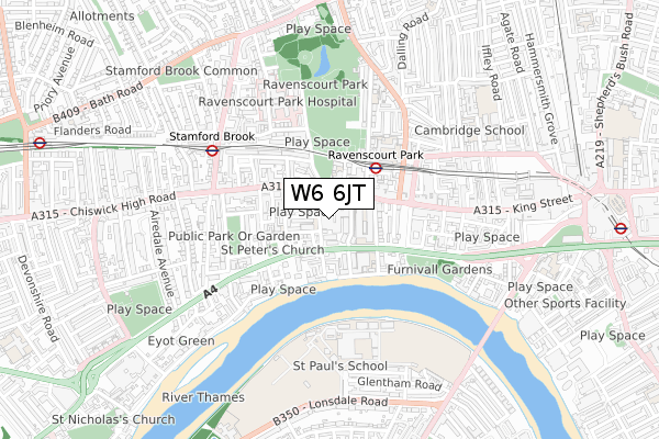 W6 6JT map - small scale - OS Open Zoomstack (Ordnance Survey) W6 6JT map - small scale - OS Open Zoomstack (Ordnance Survey)