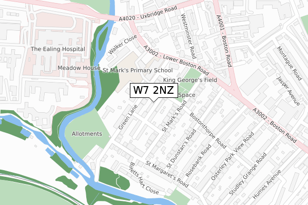 W7 2NZ map - large scale - OS Open Zoomstack (Ordnance Survey)