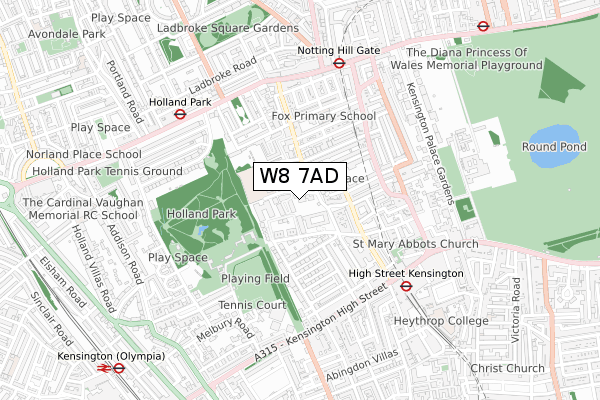 W8 7AD map - small scale - OS Open Zoomstack (Ordnance Survey) W8 7AD map - small scale - OS Open Zoomstack (Ordnance Survey)