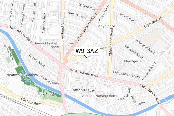 W9 3AZ map - large scale - OS Open Zoomstack (Ordnance Survey) W9 3AZ map - large scale - OS Open Zoomstack (Ordnance Survey)