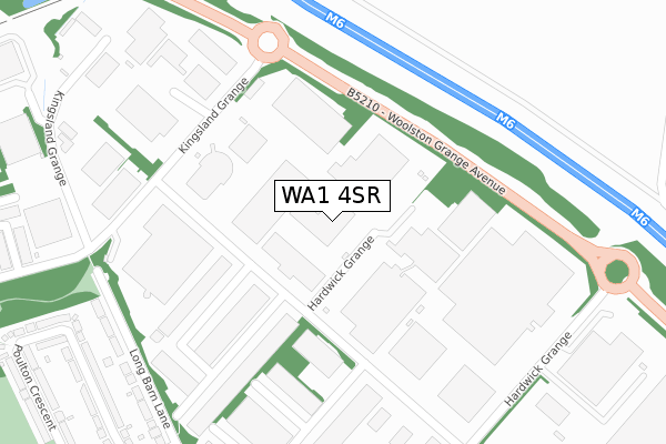 WA1 4SR map - large scale - OS Open Zoomstack (Ordnance Survey)