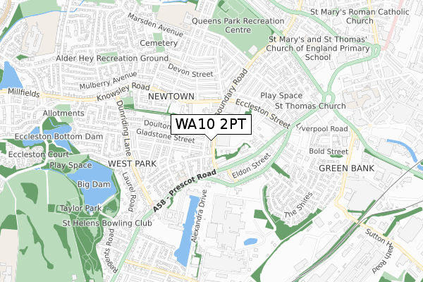 WA10 2PT map - small scale - OS Open Zoomstack (Ordnance Survey) WA10 2PT map - small scale - OS Open Zoomstack (Ordnance Survey)