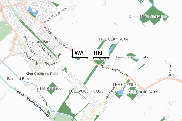 WA11 8NH map - small scale - OS Open Zoomstack (Ordnance Survey)